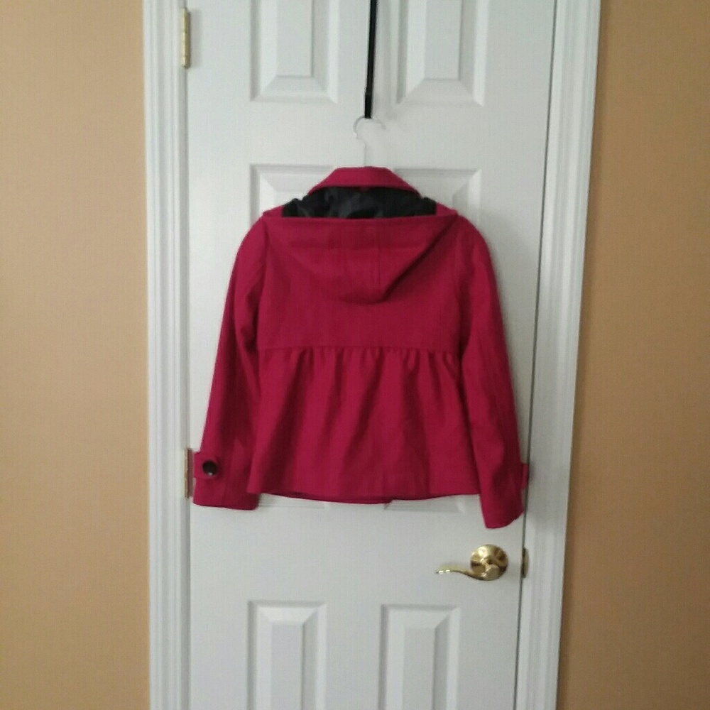 Black Rivet Girls Raspberry Color Coat - Picture 2 of 7